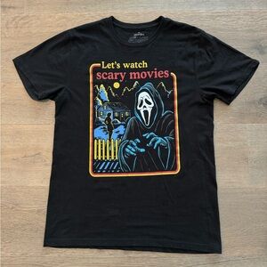 Let’s Watch Scary Movies Scream Ghost Face Halloween Short Sleeve Shirt Men’s